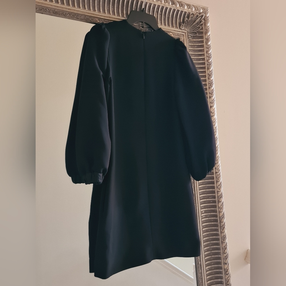 VVB VICTORIA BECKHAM Blouson Sleeve Crepe Shift Dress Black IT 38 US 2 Org $495 - Picture 5 of 14
